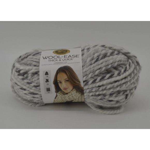 Lion Brand Yarn-Wool Ease Thicks & Quick Yarn Marbel Gray Art and Crafts - Picture 1 of 6